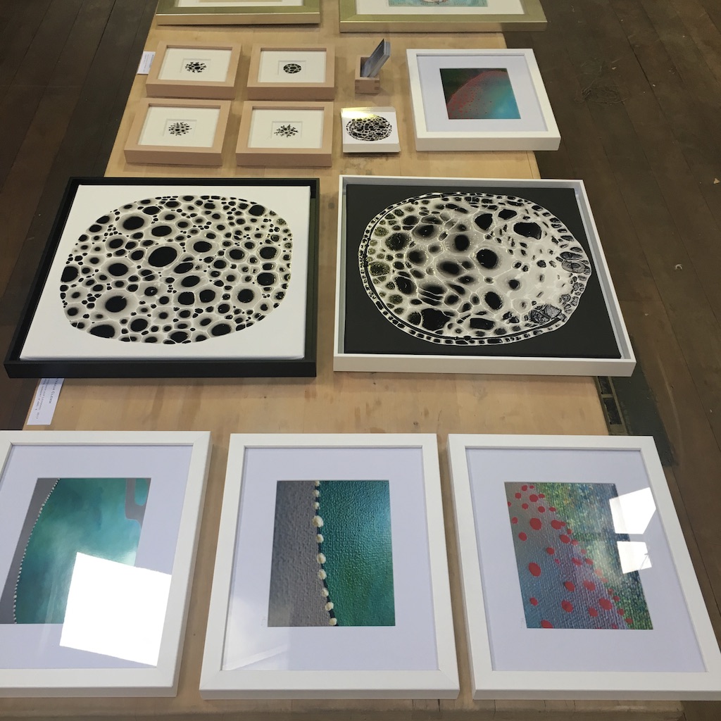 Ausstellung 2017, gerahmte Unikate zur Ansicht